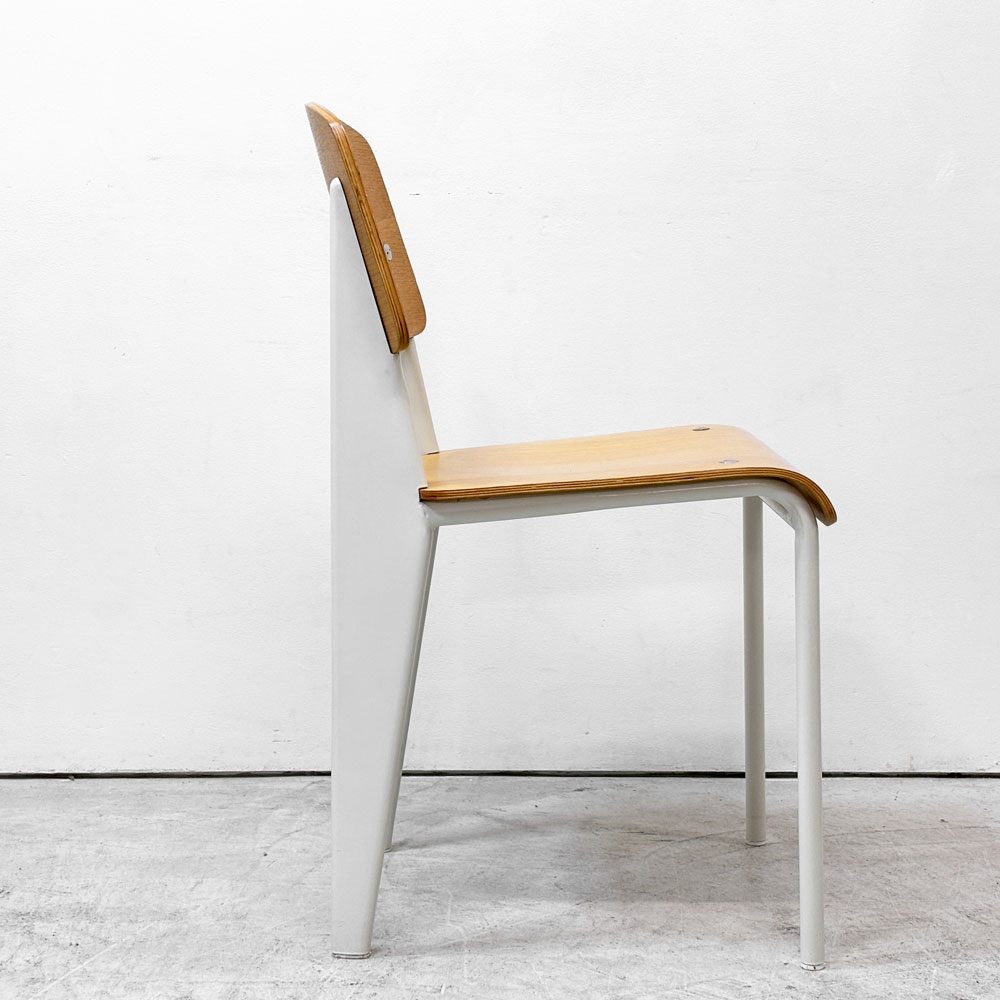 スタンダードチェア Standard chair リプロダクト ナチュラルオーク×ホワイト ジャン・プルーヴェ Jean Prouve 名作椅子 A ●