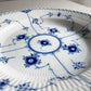 ロイヤルコペンハーゲン ROYAL COPENHAGEN ブルーフルーテッド ハーフレース ディーププレート 25.5cm 深皿 丸皿 陶器 北欧食器 廃番 美品 E ♪