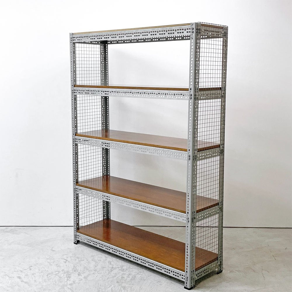 リオン LYON アングルシェルフ SLOTTED ANGLE SHELF 5段 オープンシェルフ W124.5 x D40.5 x H175.5cm P.F.S取扱 スチールメッシュ インダストリアル 工業系 ●