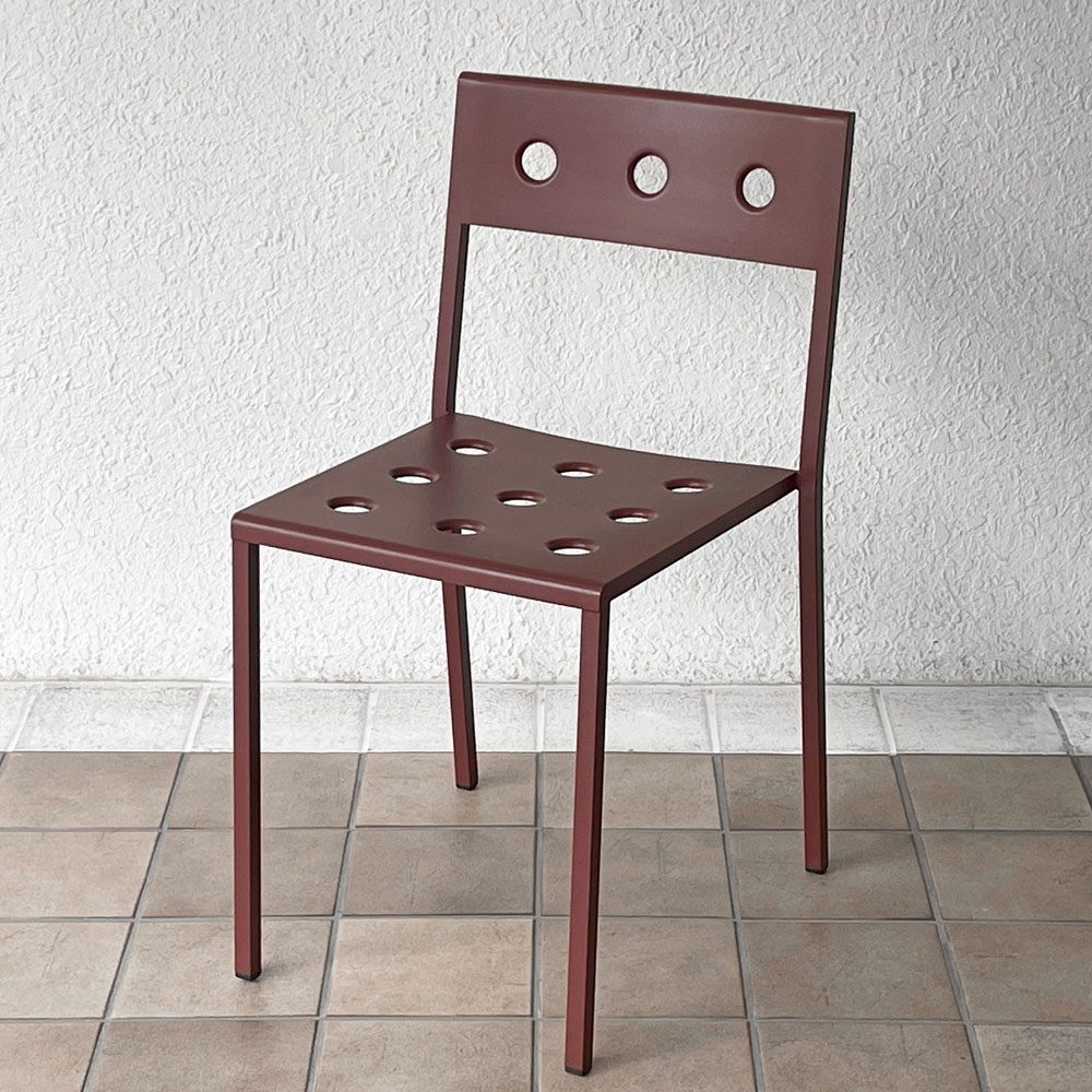 ヘイ HAY バルコニーチェア BALCONY CHAIR 屋外用 ダイニングチェア アームレス スタッキング スチール アイアンレッド 北欧 デンマーク 定価44,000円 A ◇