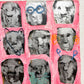 ドミニク・エディ・デュビアン Dominique Eddy Dubien unknown キャンバス画 顔  W60×H60cm モダンアート 現代美術 半具象的芸術 フランス ●