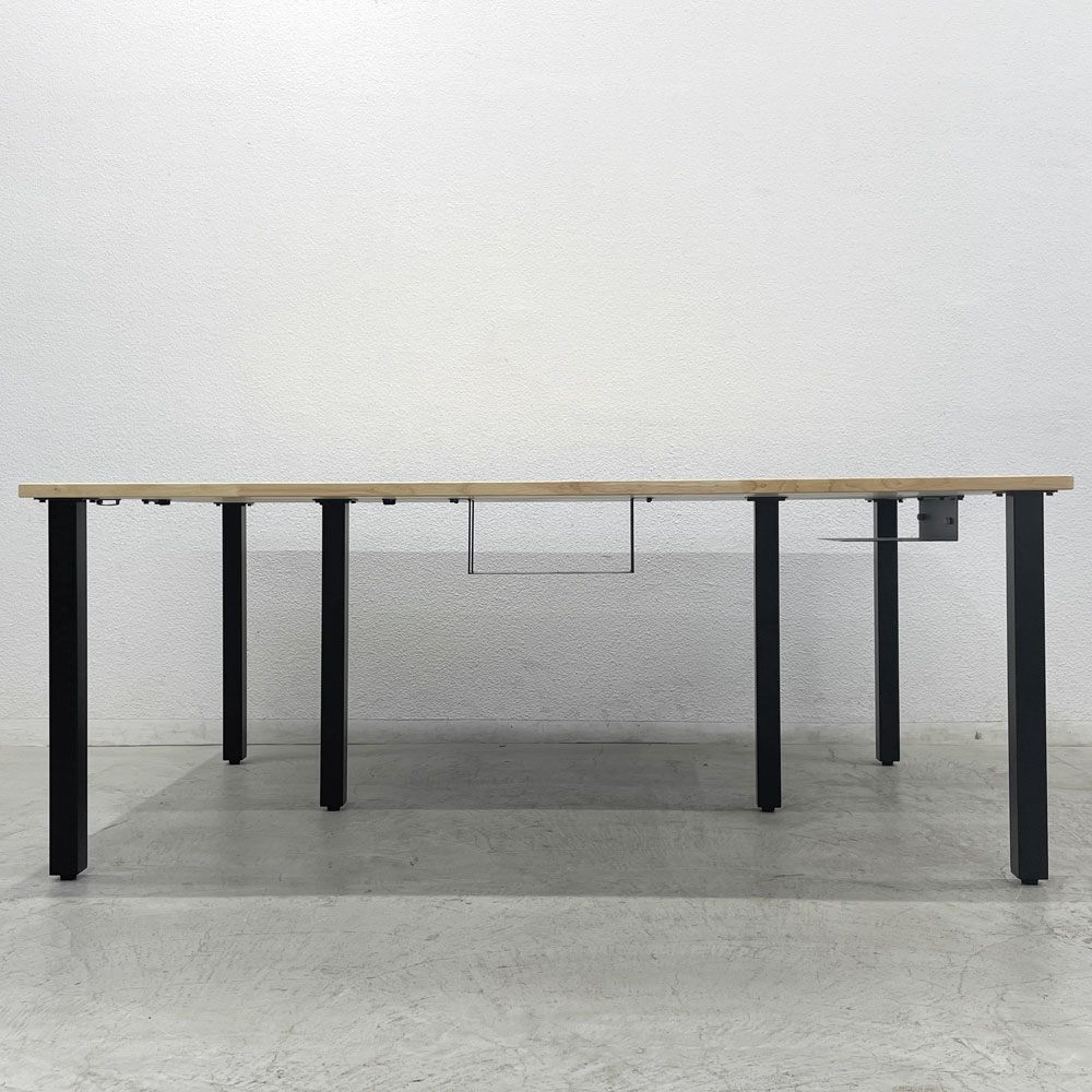 かなでもの KANADEMONO ザ・テーブル THE TABLE デスク ラバーウッド W180 x D120cm シンプルトレイ付き ブラックスチール 〓