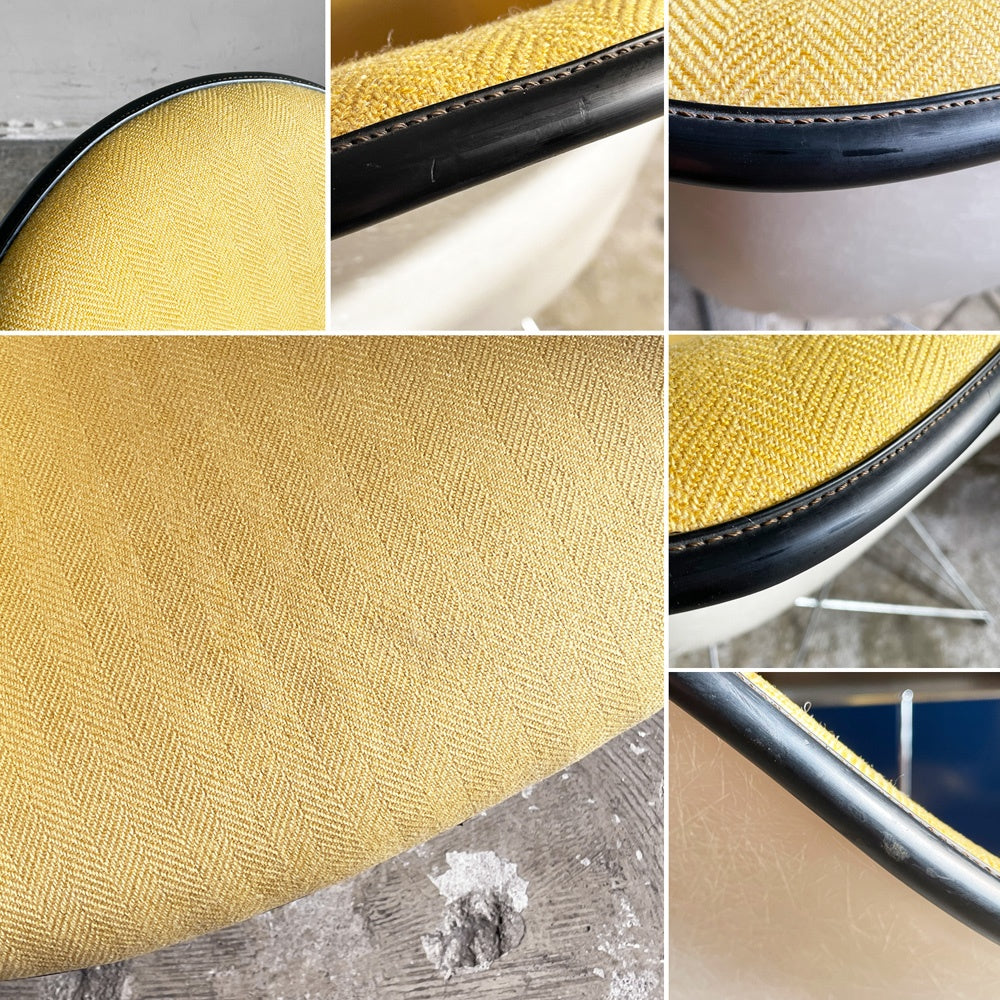 ハーマンミラー Herman Miller アームシェルチェア セカンド 2nd アプホルスター ファブリック イエロー キャッツクレイドル MFS製 C&R イームズ ■