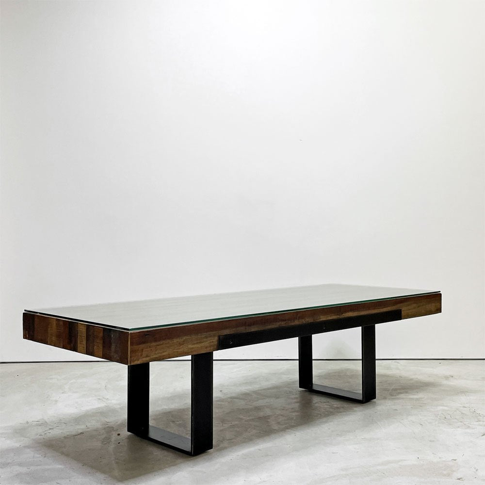 ビーナ bina GRAHAM グラハム コーヒーテーブル COFFEE TABLE アイアンレッグ 古材 W150cm インダストリアルデザイン 廃番 ●