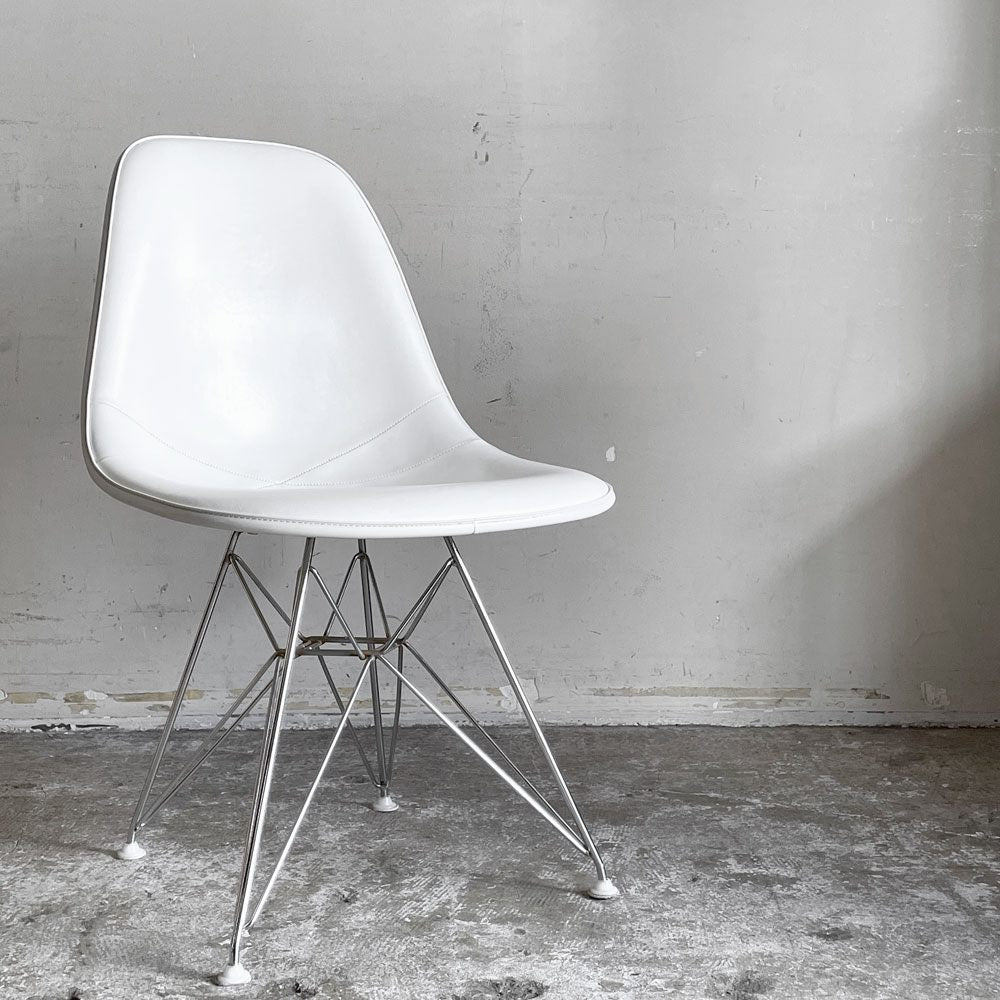 ハーマンミラー Herman Miller サイドシェルチェア サード 3rd ビンテージ FRP PVCレザー パーチメントカラー ロータイプ エッフェルベース イームズ ■
