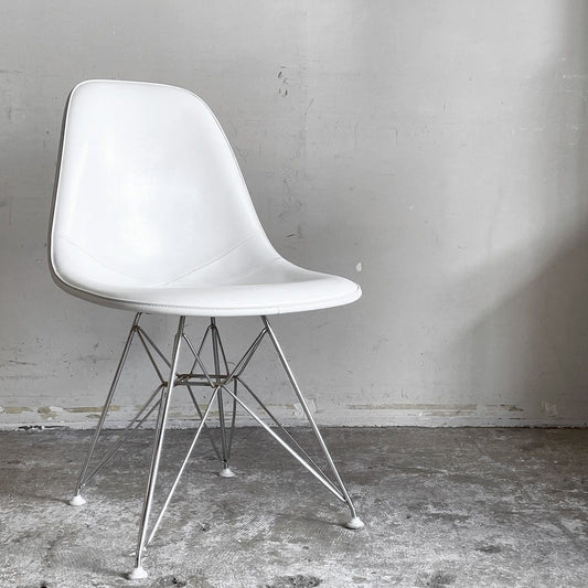 ハーマンミラー Herman Miller サイドシェルチェア サード 3rd ビンテージ FRP PVCレザー パーチメントカラー ロータイプ エッフェルベース イームズ ■