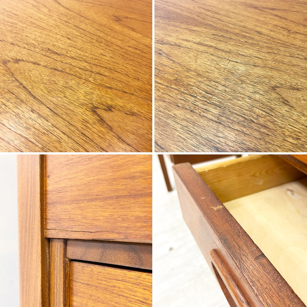 デンマークビンテージ Danish Vintage チーク材 両袖デスク 袖机 パーソナルデスク 北欧家具 ●
