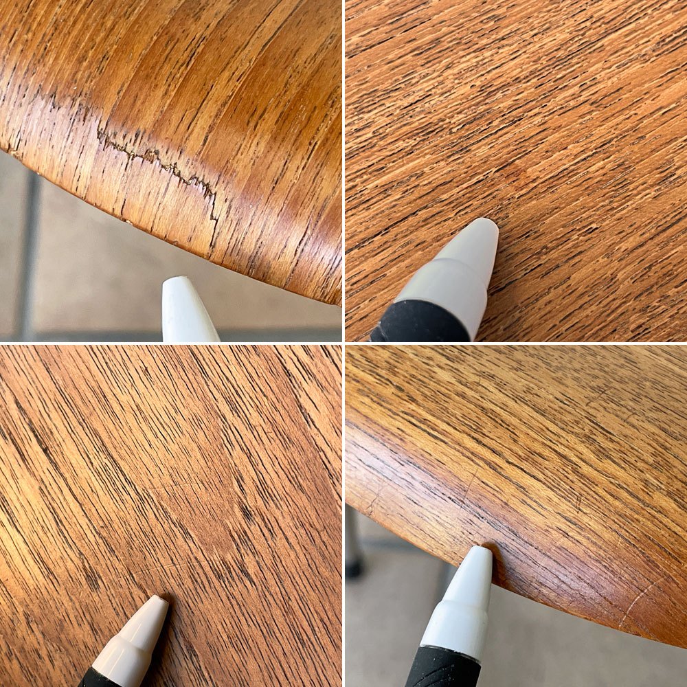 フリッツハンセン Fritz Hansen ビンテージ 3170 ドットスツール 3本脚 チーク材 アルネ・ヤコブセン Arne Jacobsen デンマーク 北欧家具 ◇
