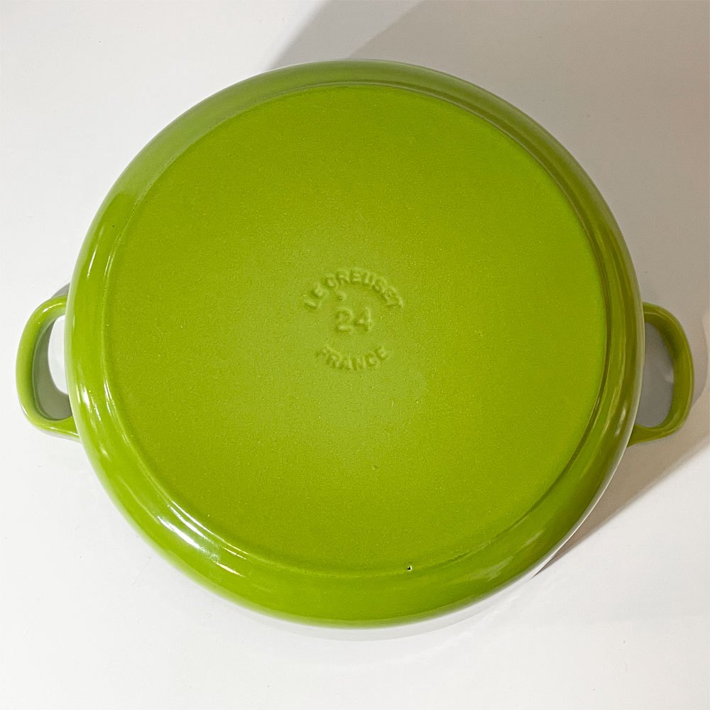 ルクルーゼ LE CREUSET ココットロンド 両手鍋 フルーツグリーン 24cm 鋳物 フランス ★