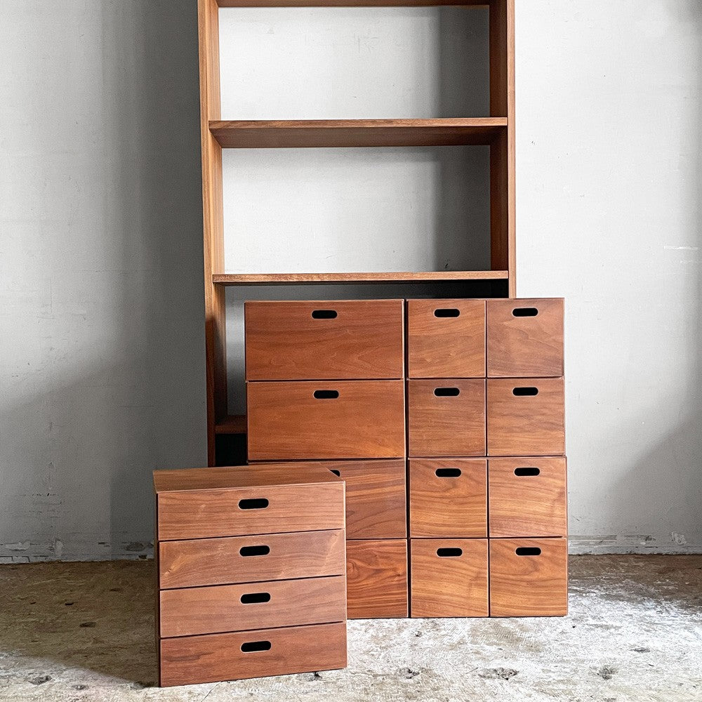 無印良品 MUJI スタッキングシェルフ ウォールナット材 オープンシェルフ 本棚 スタッキングチェストセット ナチュラルモダン 合計定価：￥69,650- ■