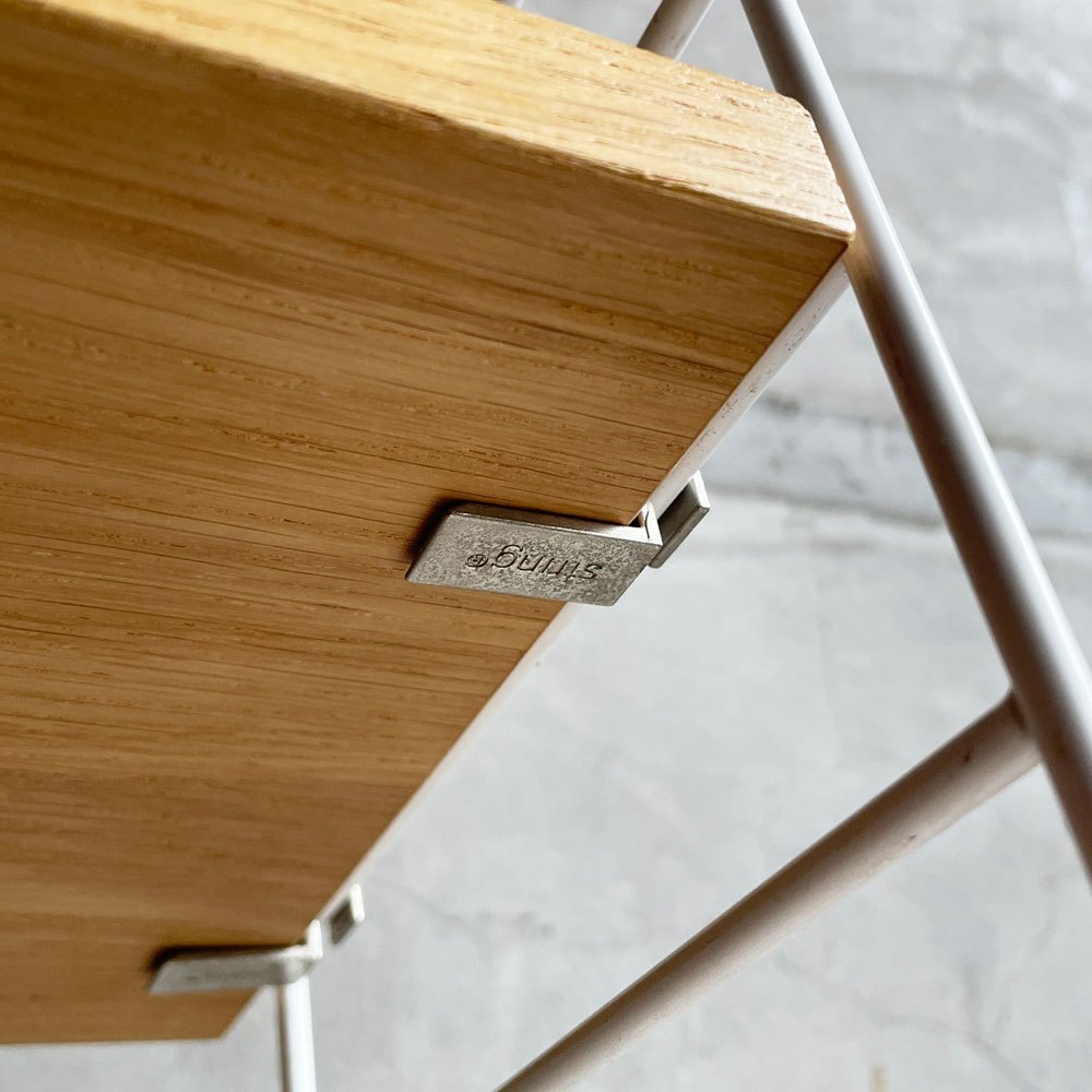 ストリングファニチャー String Furniture システムベーシック system BASIC シェルフシステム ウォールシェルフ 2段 予備板1枚付 オーク材 ホワイトフレーム ♪