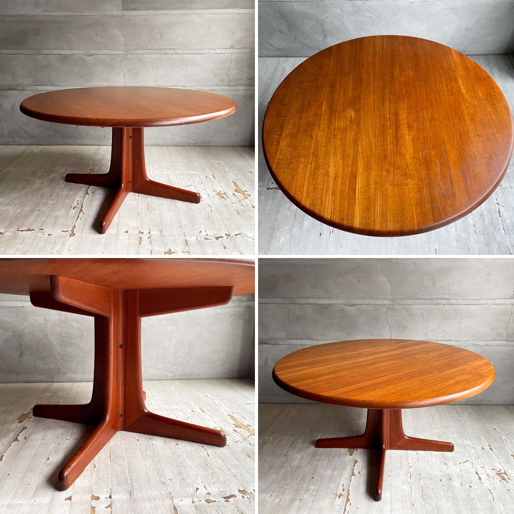 北欧ビンテージ チーク無垢材 ラウンドテーブル カフェテーブル コーヒーテーブル 丸テーブル 北欧家具 Φ110cm× H55cm ♪