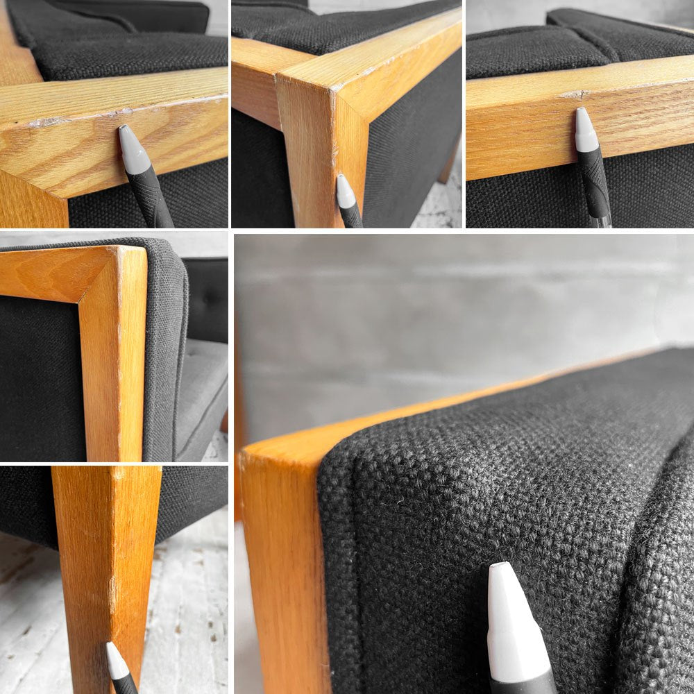 ハーマンミラー Herman Miller ネルソンキューブ アームチェア ラウンジチェア 1pソファ オーク無垢材 ジョージネルソン George Nelson ♪