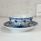 ロイヤルコペンハーゲン ROYAL COPENHAGEN ブルーフルーテッド ハーフレース ティーカップ＆ソーサー 北欧食器 Ｈ ◎