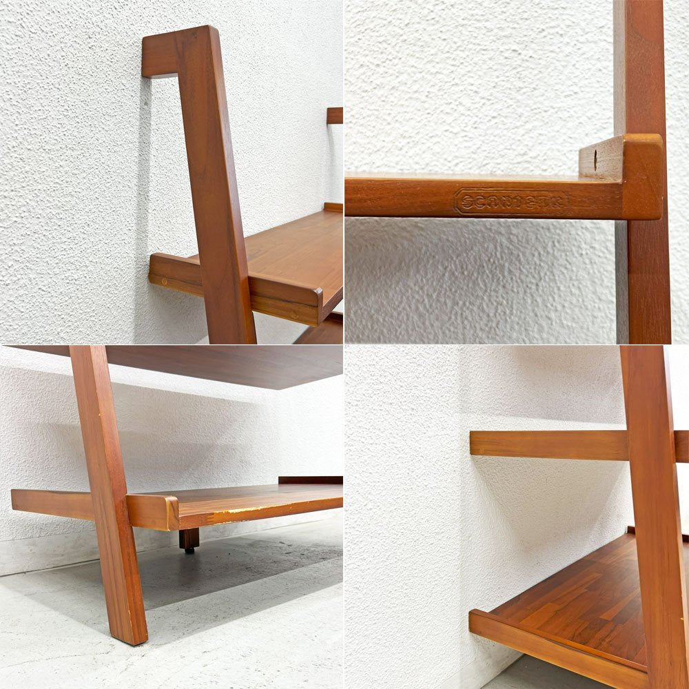 スキャンティーク SCANTEAK Ladder ラダーブックシェルフ オープンシェルフ チーク材 W89cm 〓