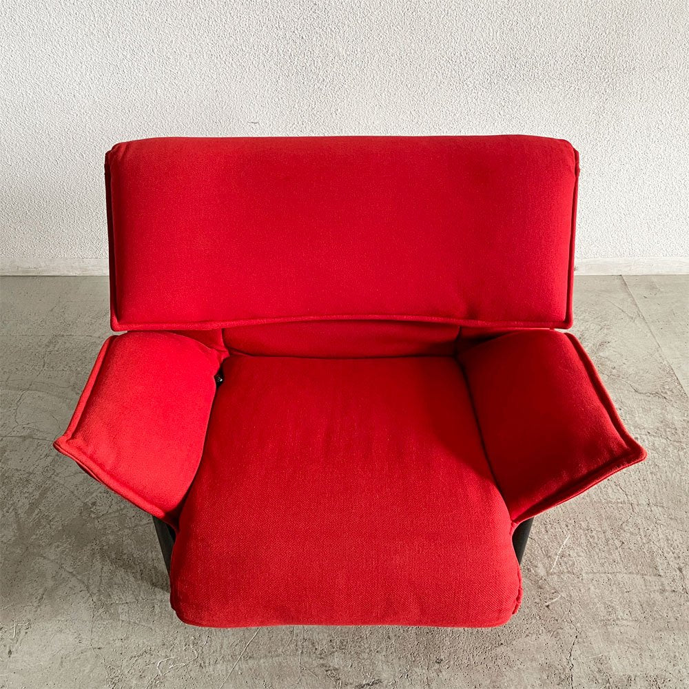 カッシーナイクスシー Cassina ixc. ヴェランダ VERANDA 1人掛けソファ ラウンジチェア リクライニング ファブリック レッド系 ヴィコ・マジストレッティ 廃番 〓