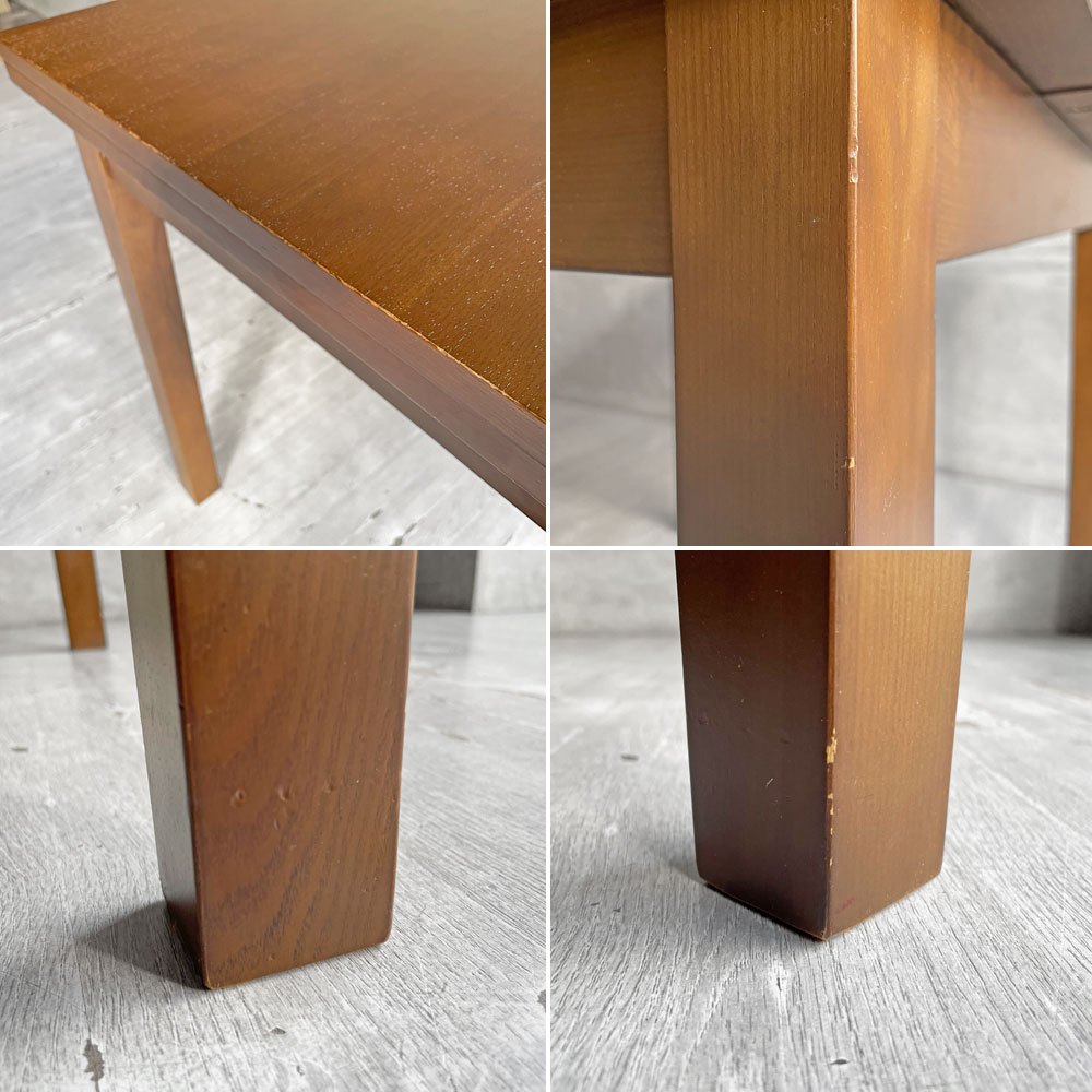 無印良品 MUJI 伸長式 ダイニングテーブル EX  エクステンションテーブル タモ材 ブラウン  W80-105-130cm 廃番