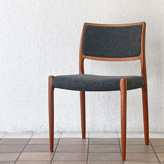 JLモラー J.L.Moller Model No.80 チーク材 ダイニングチェア ファブリック ニールス・O・モラー デンマーク 北欧家具 A ◇