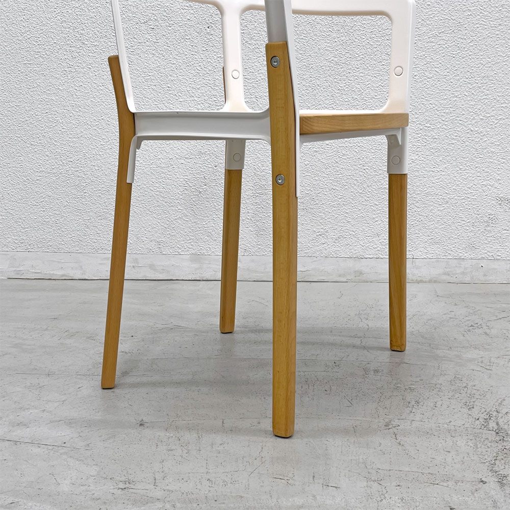 マジス MAGIS スティールウッドチェア アームチェア ホワイト × ビーチ材 ロナン & エルワン・ブルレック イタリア 〓