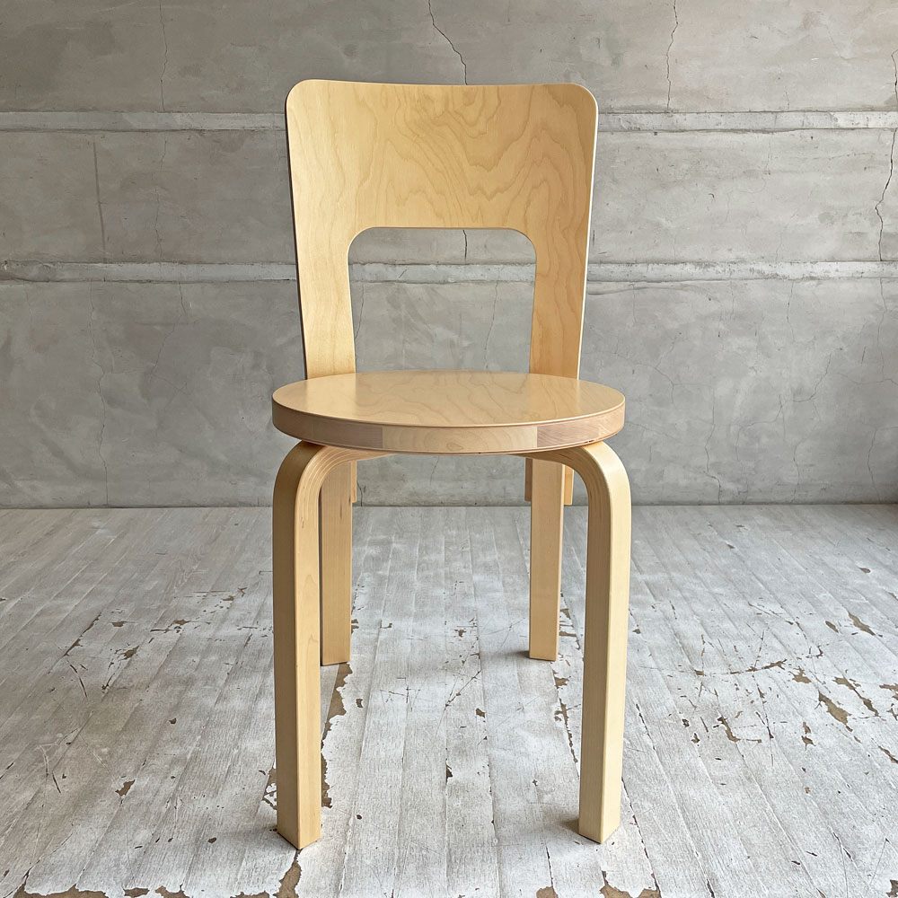 アルテック artek チェア66 Chair66 ダイニングチェア バーチ材 ナチュラルラッカー アルヴァ・アアルト フィンランド 北欧家具 日本仕様 ♪