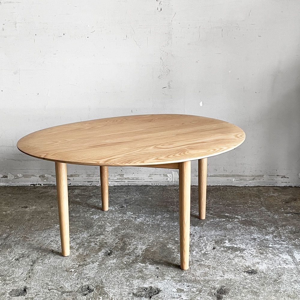 ナチュラルデザイン コーヒーテーブル オーク材 無垢材 リビングテーブル W67cm D80cm 北欧スタイル ■