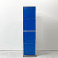 ユーエスエムハラー USM Haller モジュラーファニチャー Modular Furniture 1列4段 ドロップダウン扉 ミッドグレー × ジェンシャンブルー × ビーレッド × アントラサイト スイス ●