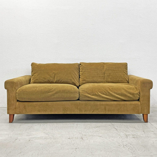 トラックファニチャー TRUCK FURNITURE FKソファ FK SOFA 3シーター F-21 グリーンコーデュロイ フェザークッション カバーリング 定価約476,300円 〓