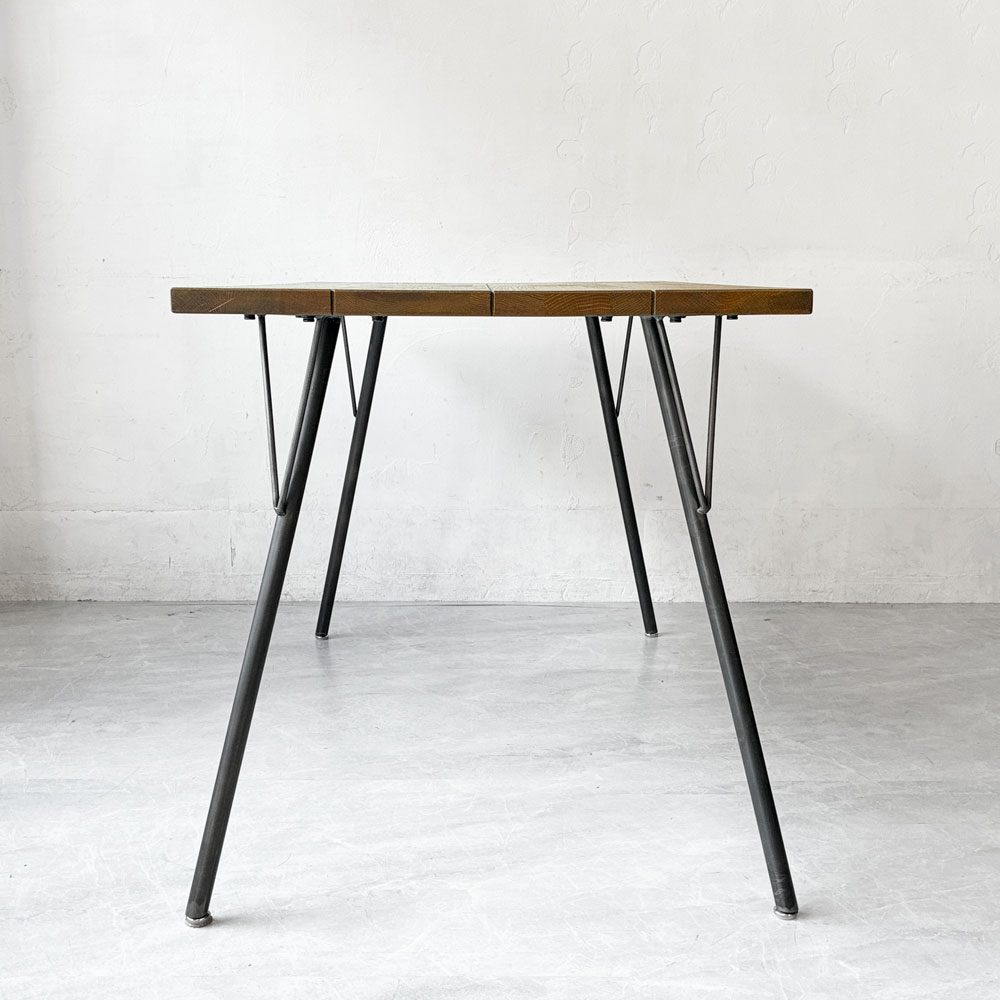 ジャーナルスタンダードファニチャー journal standard furniture サンク SENS ダイニングテーブル オーク無垢材 W120cm 美品 インダストリアル 廃盤 定価￥61.600- ★