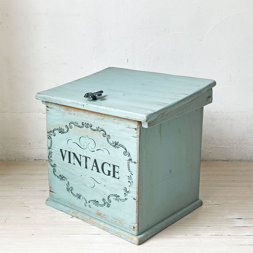 ペインテッド ウッドボックス VINTAGEレター入り 小物入れ シャビーシック 店舗什器 ★