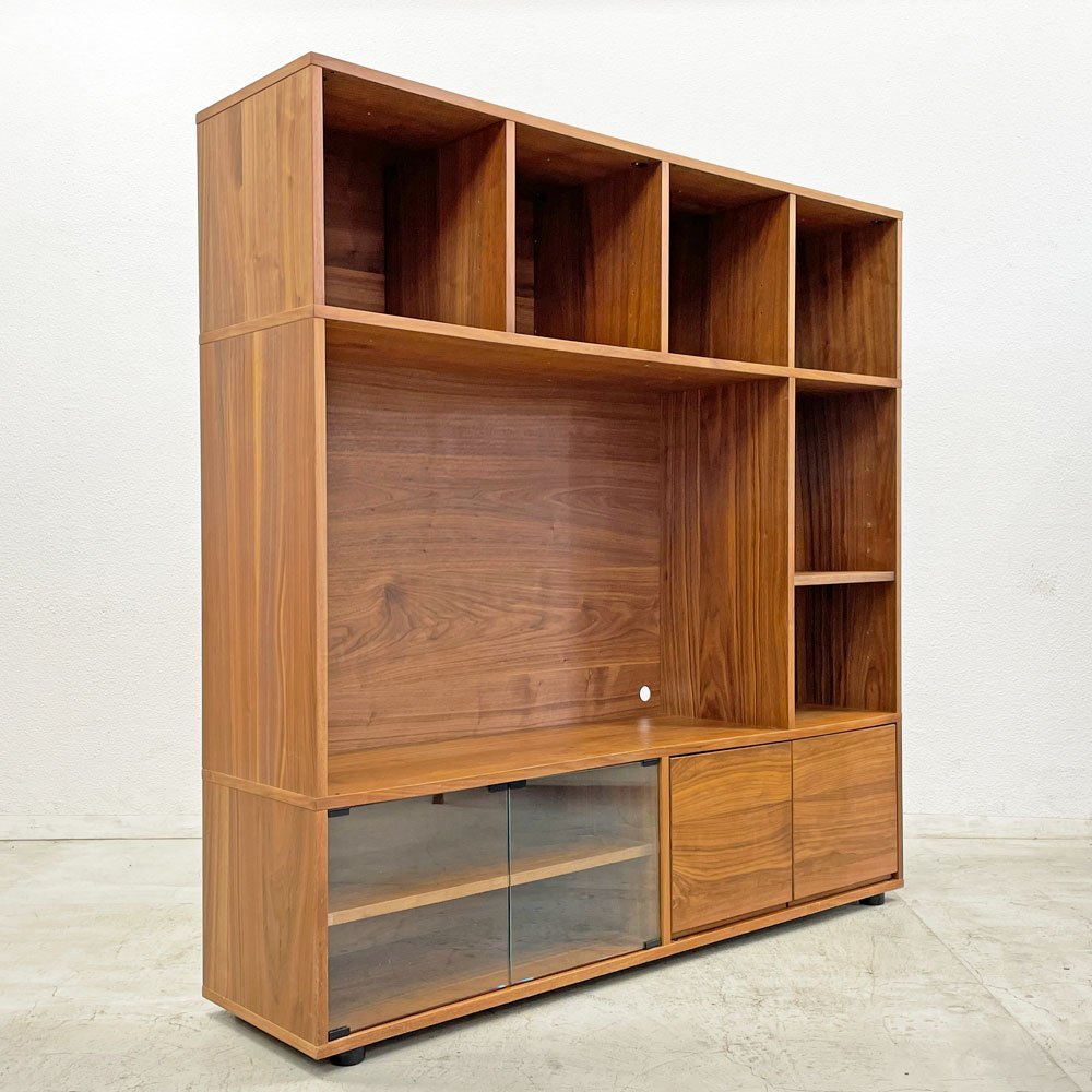 無印良品 MUJI スタッキングキャビネット Cセット ウォールナット材 W162cm AVボード 壁面収納 ナチュラル シンプルモダン 〓