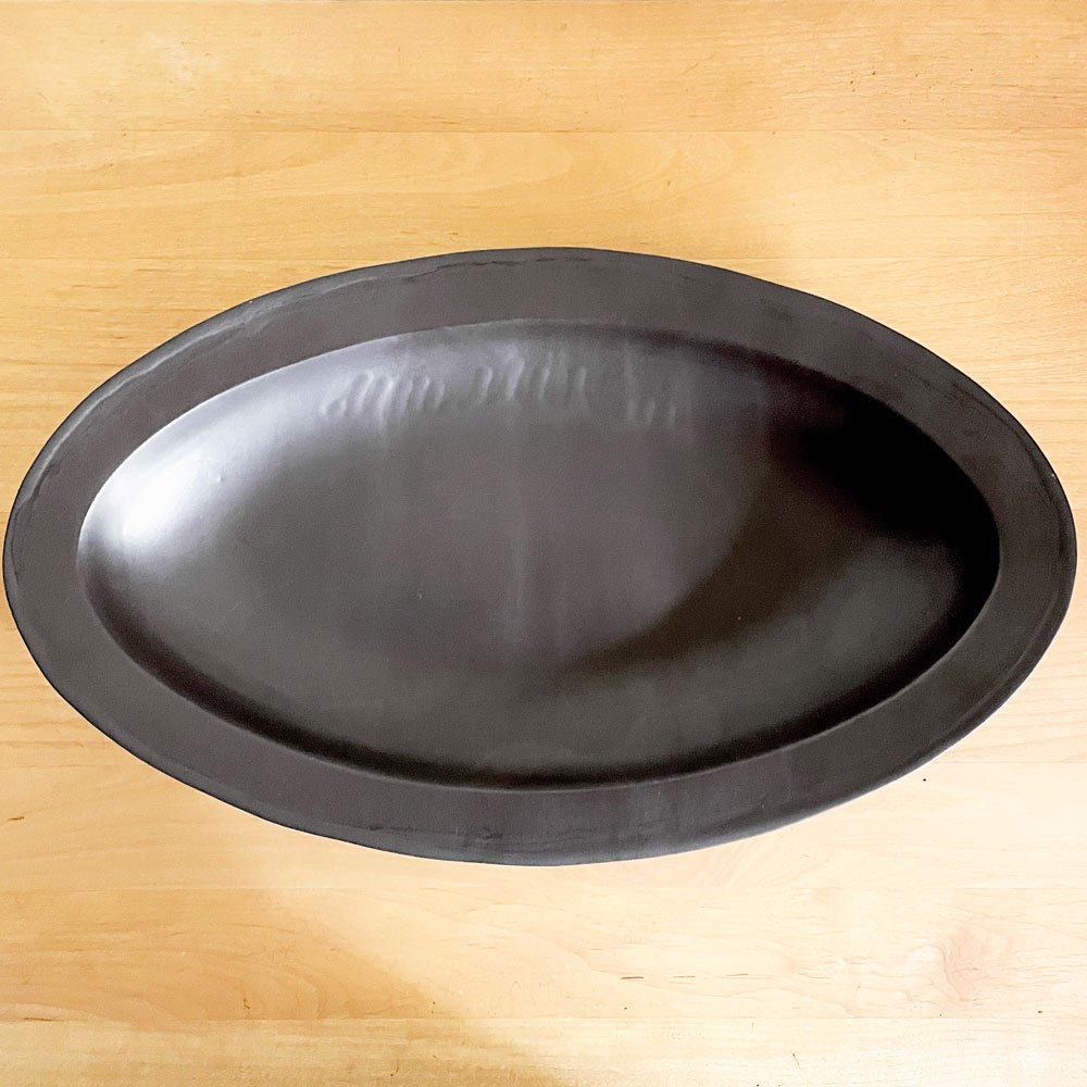 クリスチャンヌ ペロション Christiane Perrochon ストーンウェア STONEWARE オーバル プレート 大 ブラックカラー イタリア 陶器 ハンドメイド 現代作家 ■