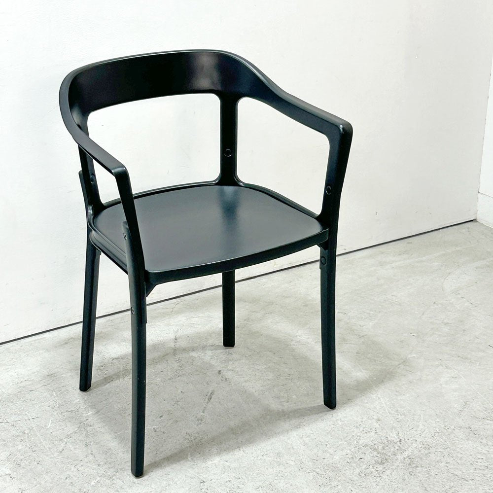 マジス Magis スティールウッドチェア Steelwood Chair アームチェア ブラック × ブラック ビーチ ロナン＆エルワン・ブルレック イタリア ●