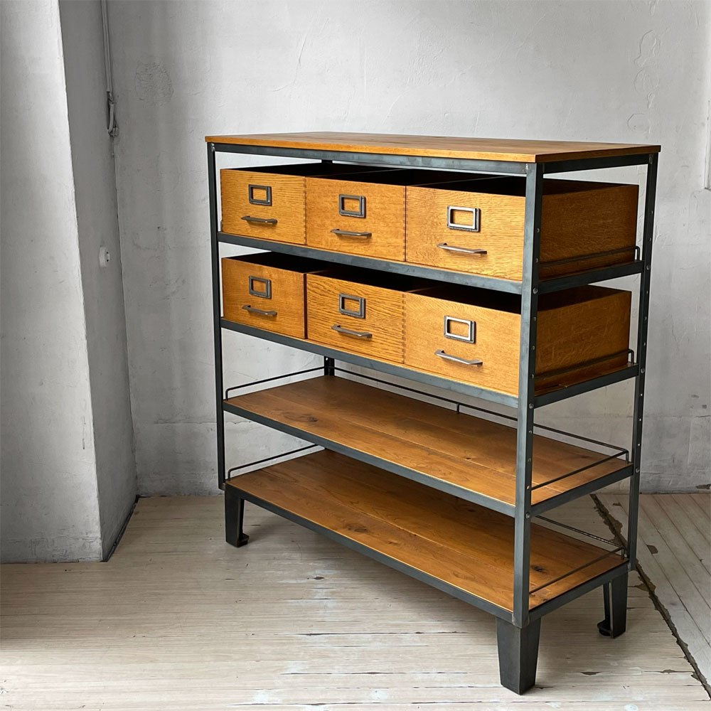 トラックファニチャー TRUCK FURNITURE AG シェルフ AG SHELF S ＋ AG BOX L 6個 ナラ材 オーク材 スチール インダストリアル 定価￥250,800- ★