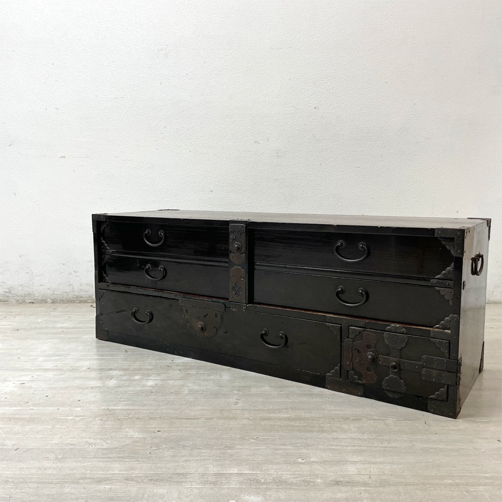 庄内 棒箪笥 刀箪笥 時代箪笥 抽斗3杯 古家具 和家具 ジャパンビンテージ Japan Vintage ●