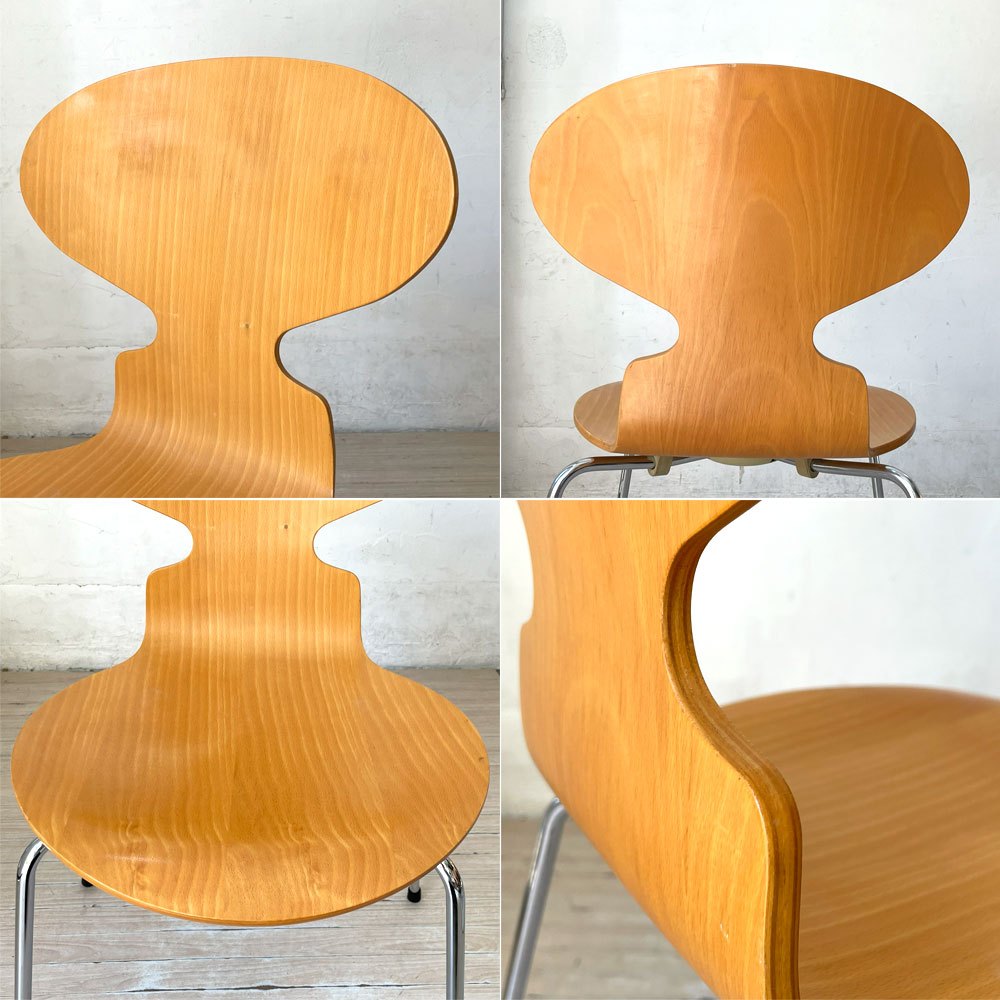 フリッツハンセン Fritz Hansen 3101 アリンコチェア アントチェア 4本脚 ナチュラルビーチ ラッカー仕上げ アルネ・ヤコブセン C ★