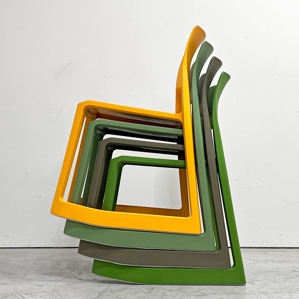 ヴィトラ Vitra ティプトン Tip Ton ワークチェア ダイニングチェア デスクチェア グリーン スタッキング チルト機能 定価￥40.700- ●