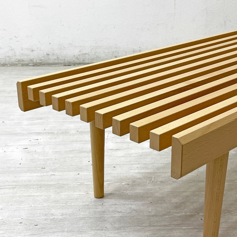 バニラ VANILLA オリジナル 826STANDARD ユニットシリーズ  UNIT  スラットベンチ SET-0191 ウッドレッグ W168cm ナチュラル ●