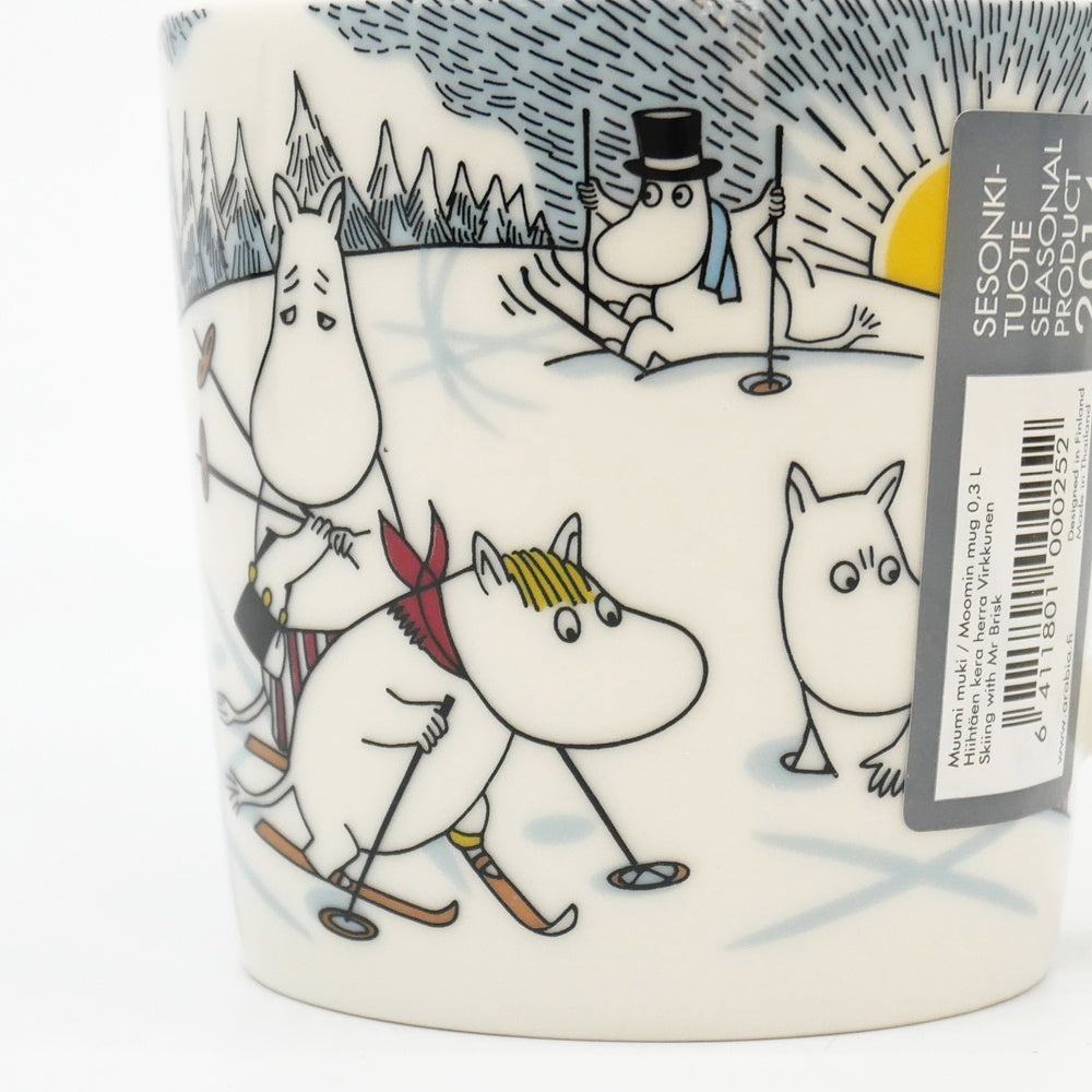 アラビア ARABIA ムーミンマグ MOOMIN ミスターブリスクと一緒にスキー 2014年 冬限定 フィンランド 北欧食器 ●