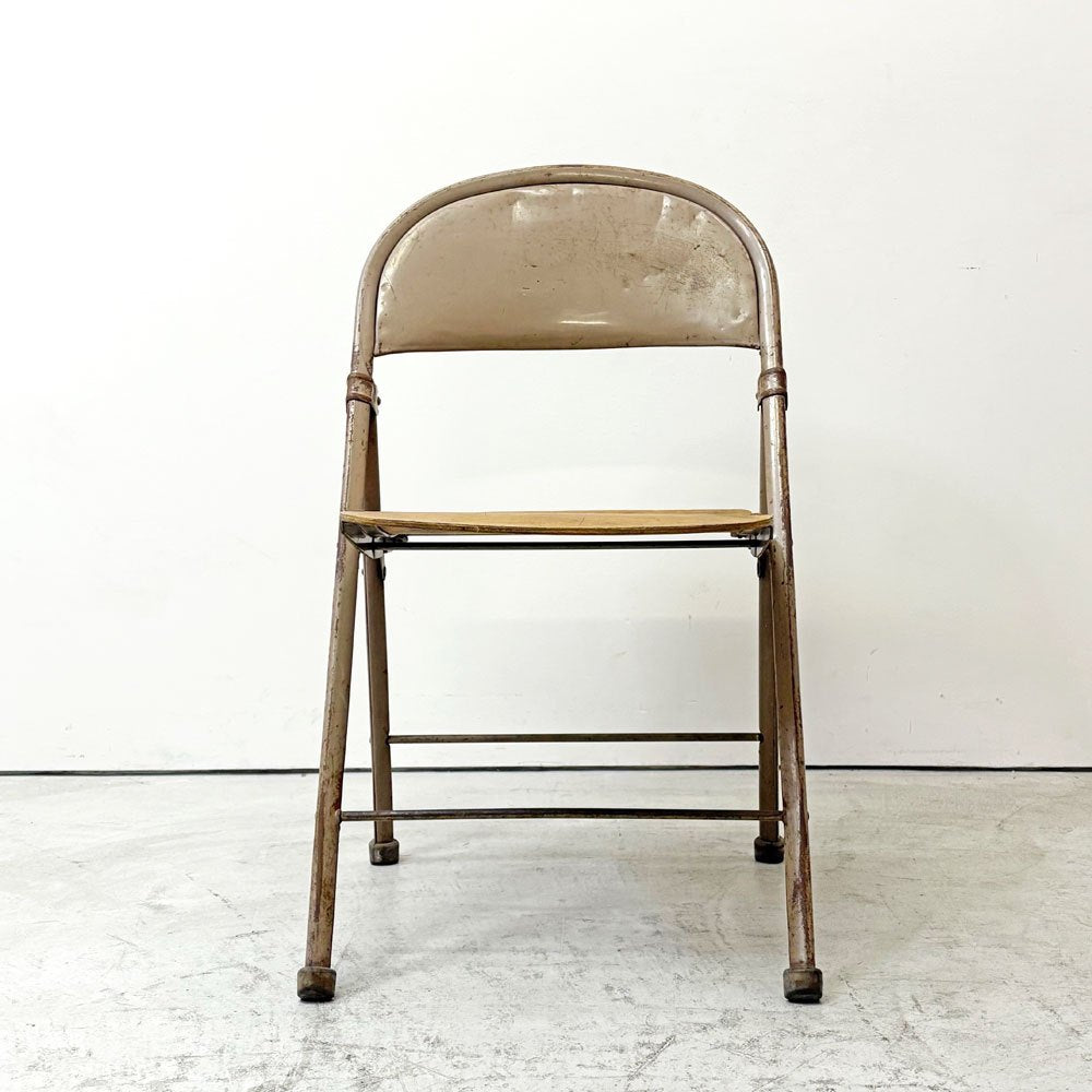 アメリカンシーティングカンパニー AMERICAN SEATING COMPANY フォールディングチェア プライウッド × スチール USビンテージ C ●