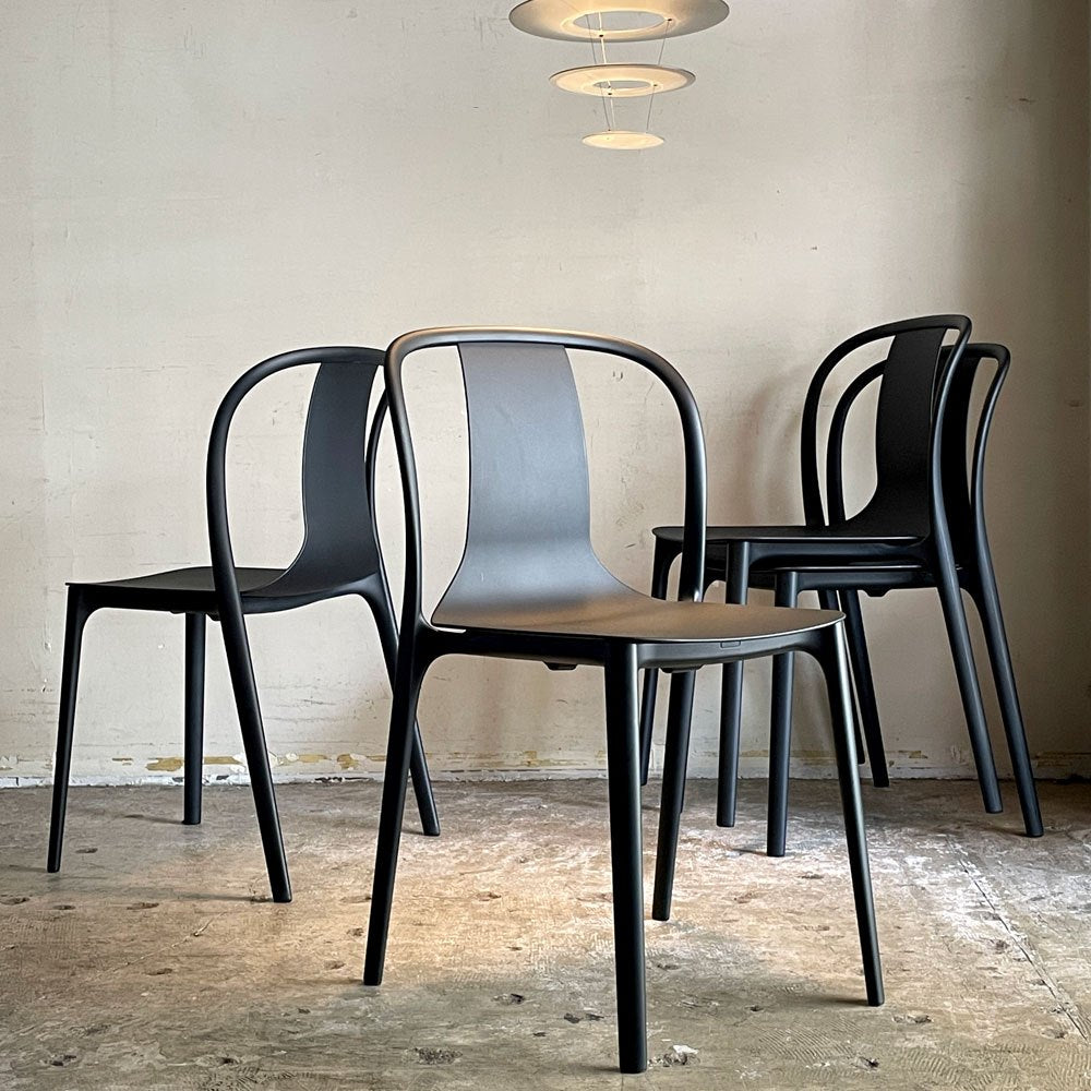 ヴィトラ Vitra ベルヴィルチェア Belleville Chair ダイニングチェア スタッキングチェア ディープブラック ロナン & エルワン・ブルレック C ■