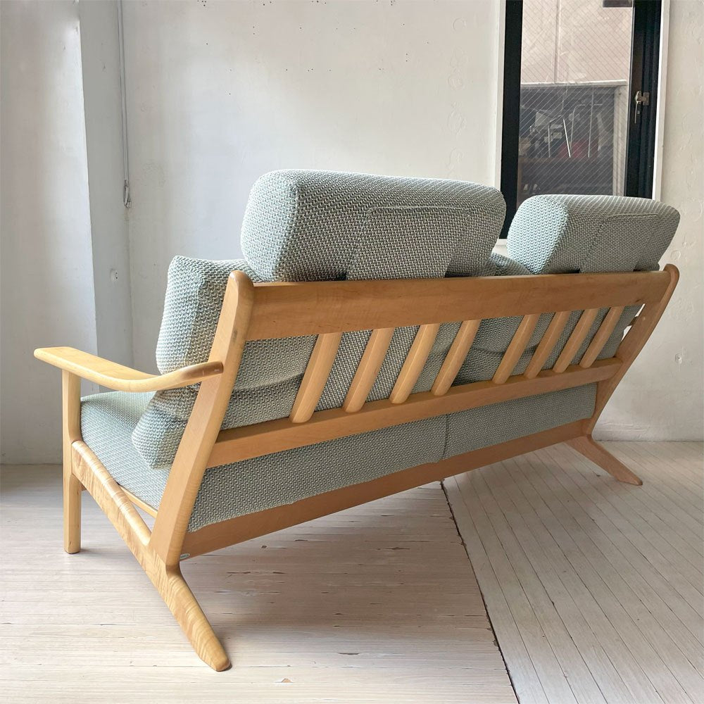 イバタインテリア Ibata interior メープルリッチ Maple Rich 3シーターソファ W178cm ヘッドレスト×2 飛騨家具 参考定価約43万円 ★