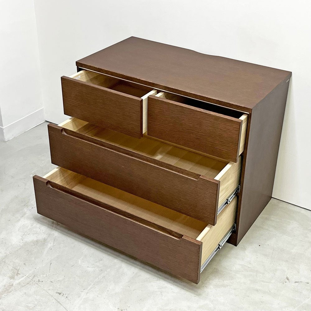 カリモク karimoku ドロアーチェスト 3段4杯 FT3104MK モカブラウン オーク材 桐材 W88cm ●