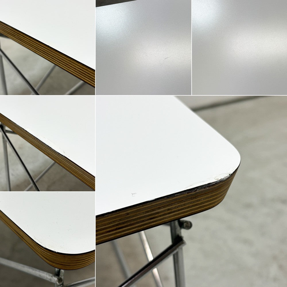 ハーマンミラー Herman Miller イームズワイヤーベースローテーブル Eames Wire Base Low Table LTRT ホワイト クロームベース ミッドセンチュリー 定価￥51,700- ●