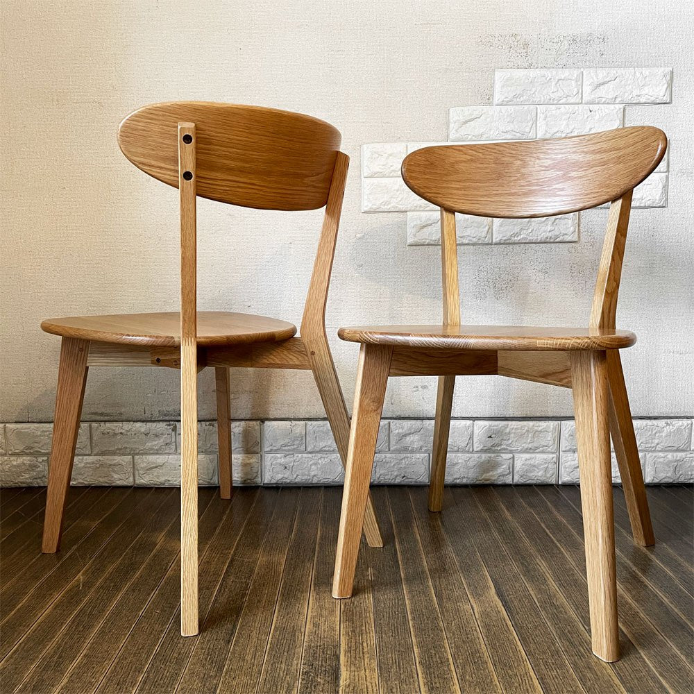 リセノ Re:CENO リバー RIVER Dining Chair ダイニングチェア オーク無垢材 ウレタン塗装 ナチュラルデザイン 定価￥19,900- B ◎