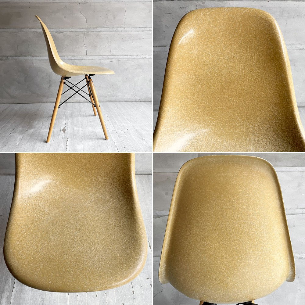 ハーマンミラー Herman Miller サイドシェルチェア セカンド 2ndビンテージ FRP オークルライト バタースコッチ ドゥエルベース イームズ ミッドセンチュリー ♪