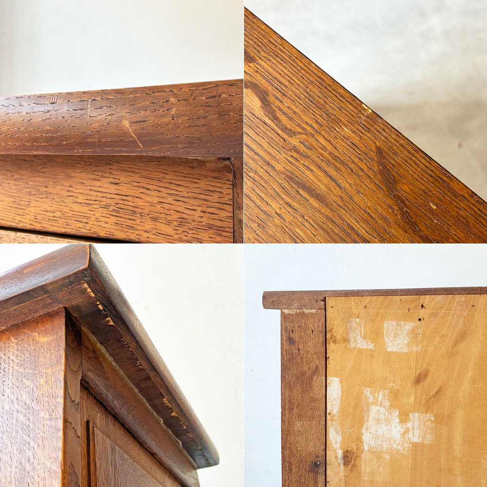 UKビンテージ Vintage スモールチェスト 4ドロワー オーク無垢材 カントリー H97cm 英国家具 ★