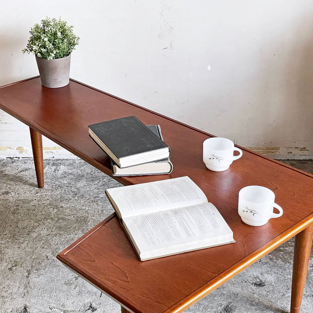 パシフィックファニチャーサービス P.F.S ラダーティーテーブル RUDDER TEA TABLE コーヒーテーブル 樺材 L字型天板 3本脚 ■