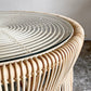 サンフラワーラタン Sunflower Rattan ブリーズ BREEZE ラタン ローテーブル T280ND ガラス天板 Φ71cm ナチュラル アジアンテイスト 籐家具 ■