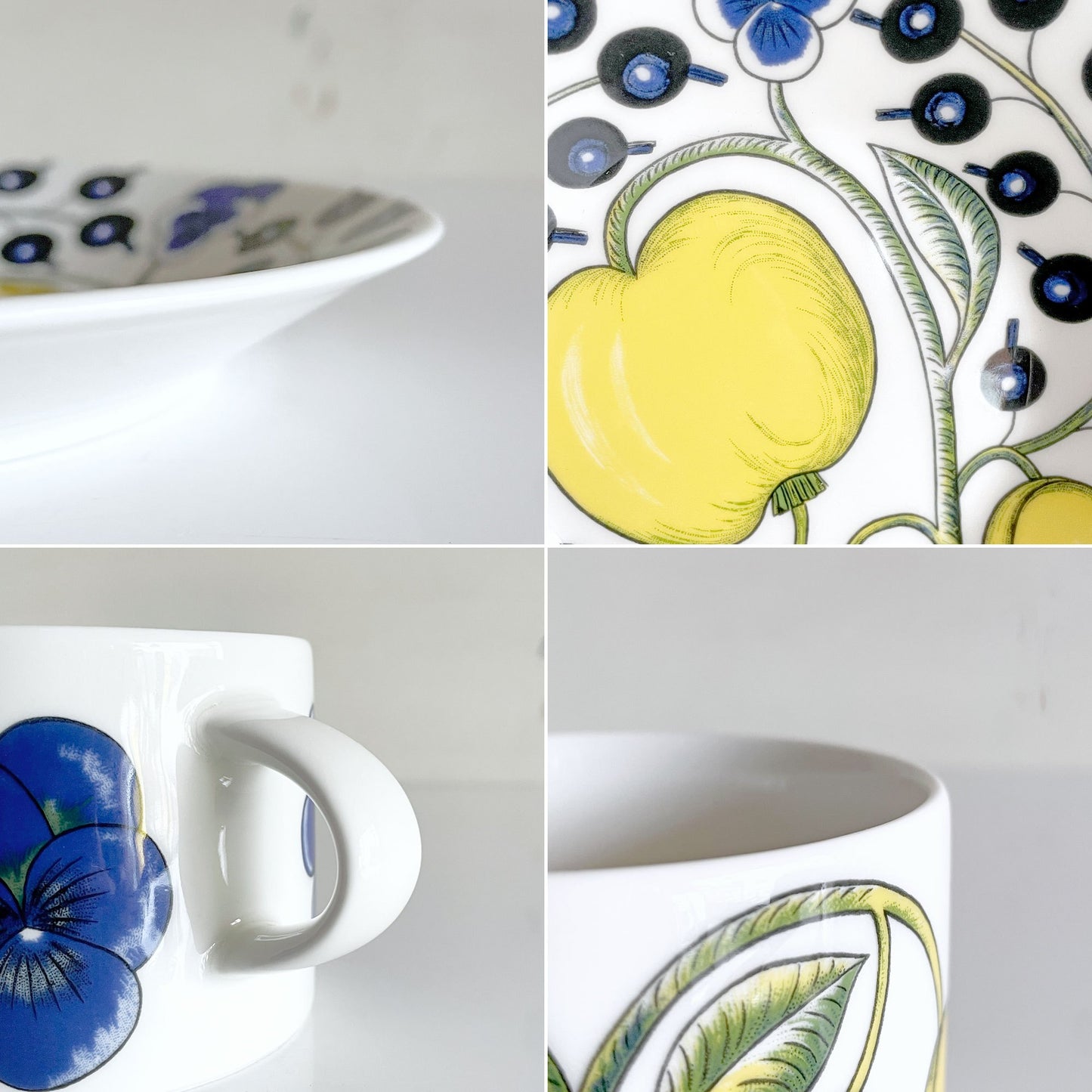 アラビア ARABIA パラティッシ PARATIISI ティーカップ&ソーサー ブルー&イエロー ビルガー・カイピアイネン Birger Kaipiainen フィンランド 北欧食器 A ■