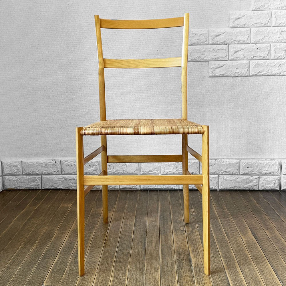 カッシーナ Cassina 699 スーパーレジェーラ SUPERLEGGERA チェア ダイニングチェア アッシュ材 ナチュラル 籐張り ジオ・ポンティ ◎